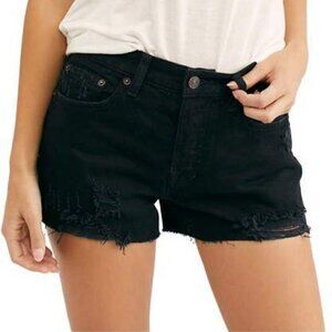 Free People Womens Black Denim Sofia Cutoff Shorts